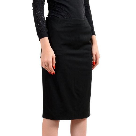 Gianna Versace Women's Black Pencil Skirt US S IT 40 - Picture 2 of 4
